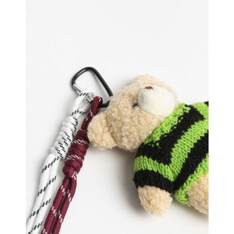 Llavero Oso De Peluche Con Cordón Combinacion Multicolor