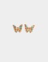Aros Pasantes Mariposas Aros Pasante De Piedra - Dorado