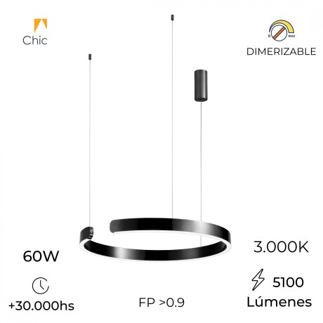 Luminaria de susp. Led circular con corte, 60W Dimerizable, 60cm Luminaria de susp. Led circular con corte, 60W Dimerizable, 60cm