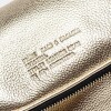 Bandolera Soft en Cuero Graneado Metalizado Oro