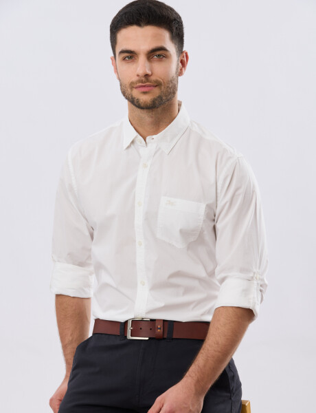 CAMISA LISA DE ALGODÓN Blanco