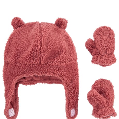 Gorro Carters con Orejas y Mitones Sherpa ROJO