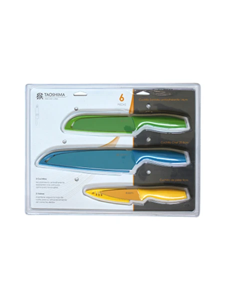SET 3 CUCHILLAS DIF COLORES C/ VAINA TAOSHIMA SET 3 CUCHILLAS DIF COLORES C/ VAINA TAOSHIMA