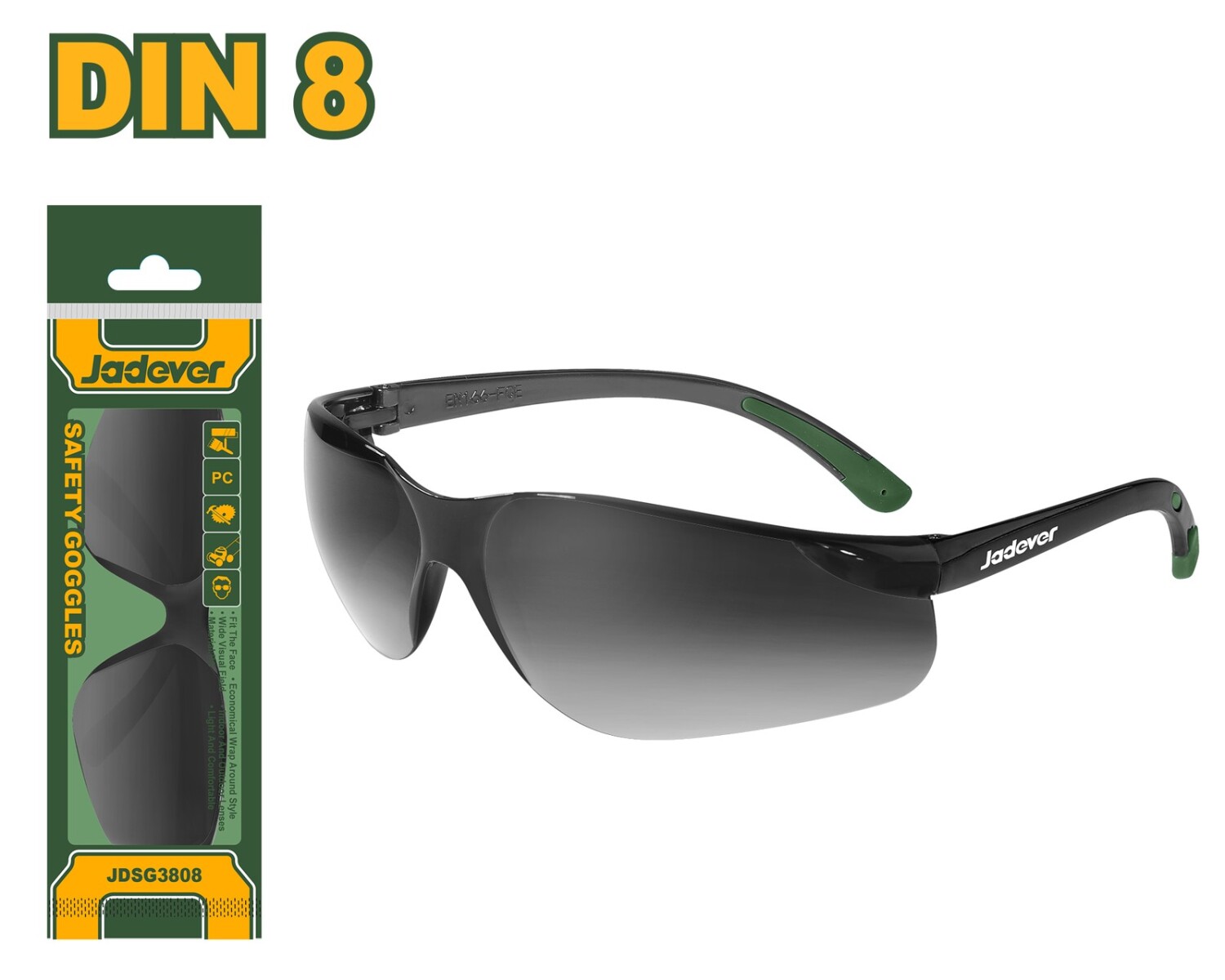 Lentes de proteccion oscuro jadever JDSG3808 