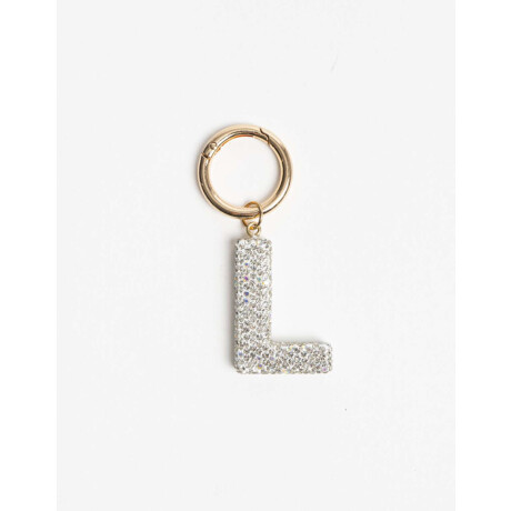 Llavero Y Bag Charm Strass Letra ''l'' Plateado Hematite