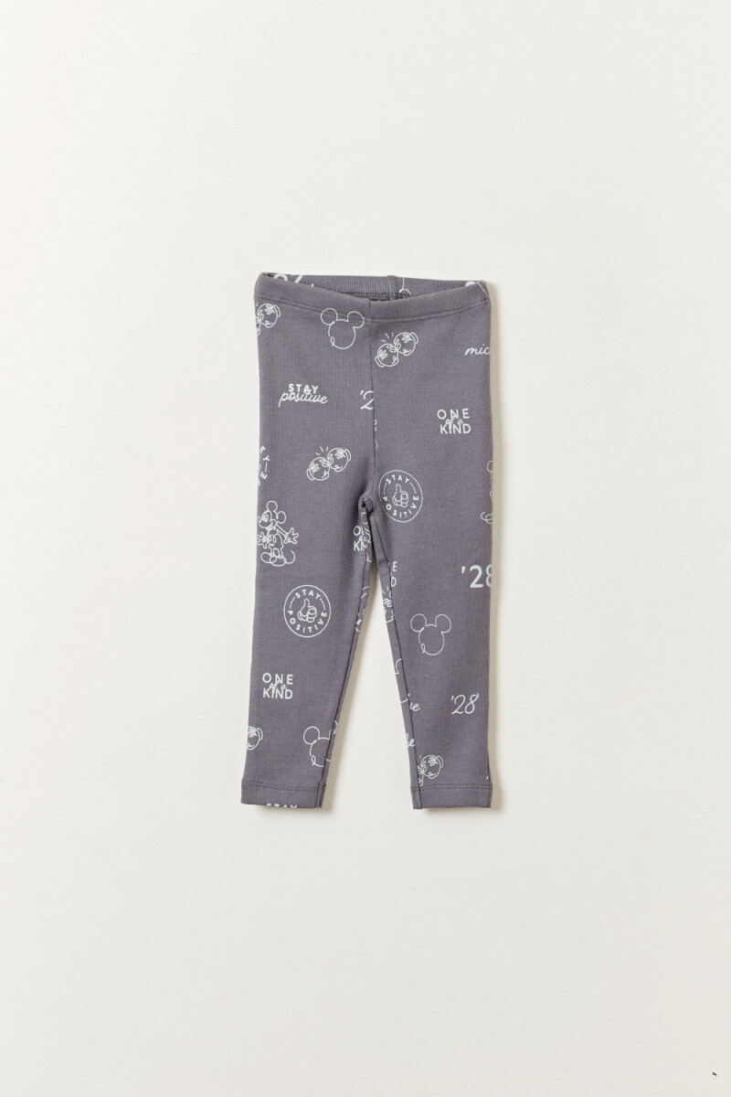 Calza estampada Mickey Gris Oscuro