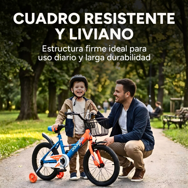 Bicicleta Infantil Doumoer R16 Canasto Parrilla Guardabarros Azul 1