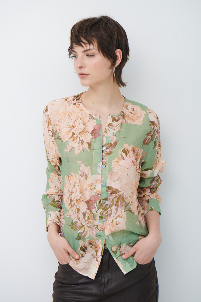 CAMISA JULIE FLOR VERDE