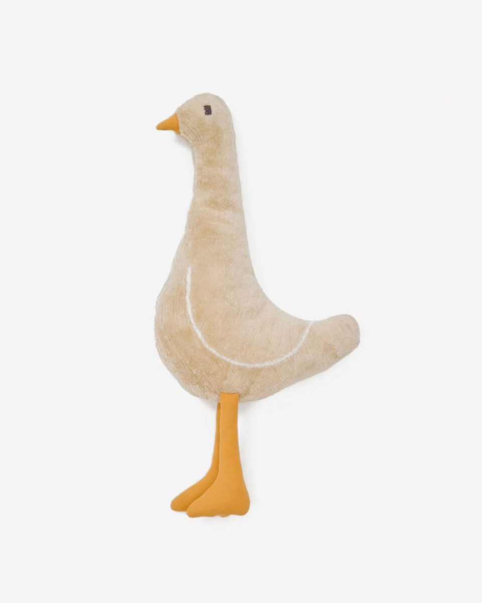 Almohadón en forma de oca Milu de algodón beige 50 cm 