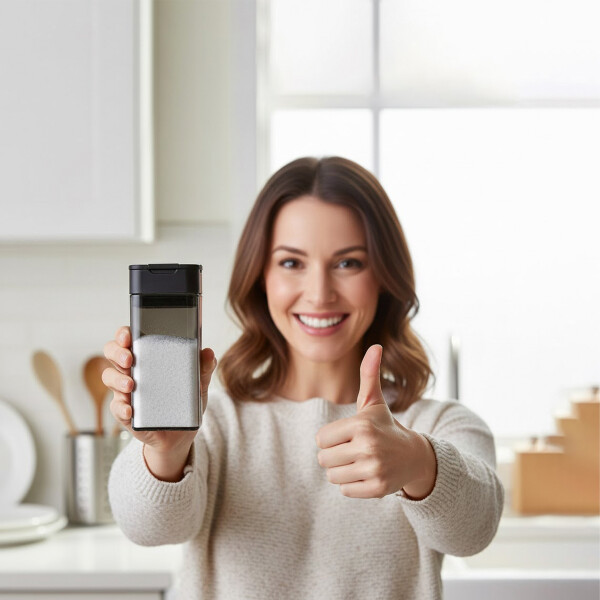 Especiero Salero Pimentero Magnético Frasco Contenedor Variante Negro S