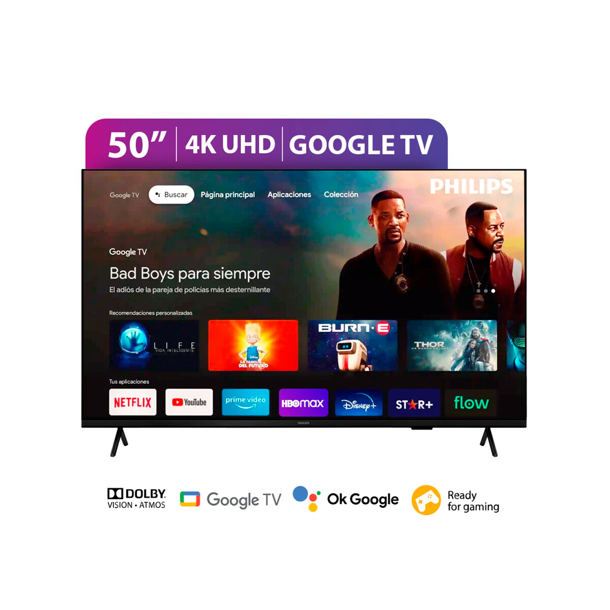 Smart TV Philips Google TV 50'' 4K UHD Dolby Vision y Atmos 