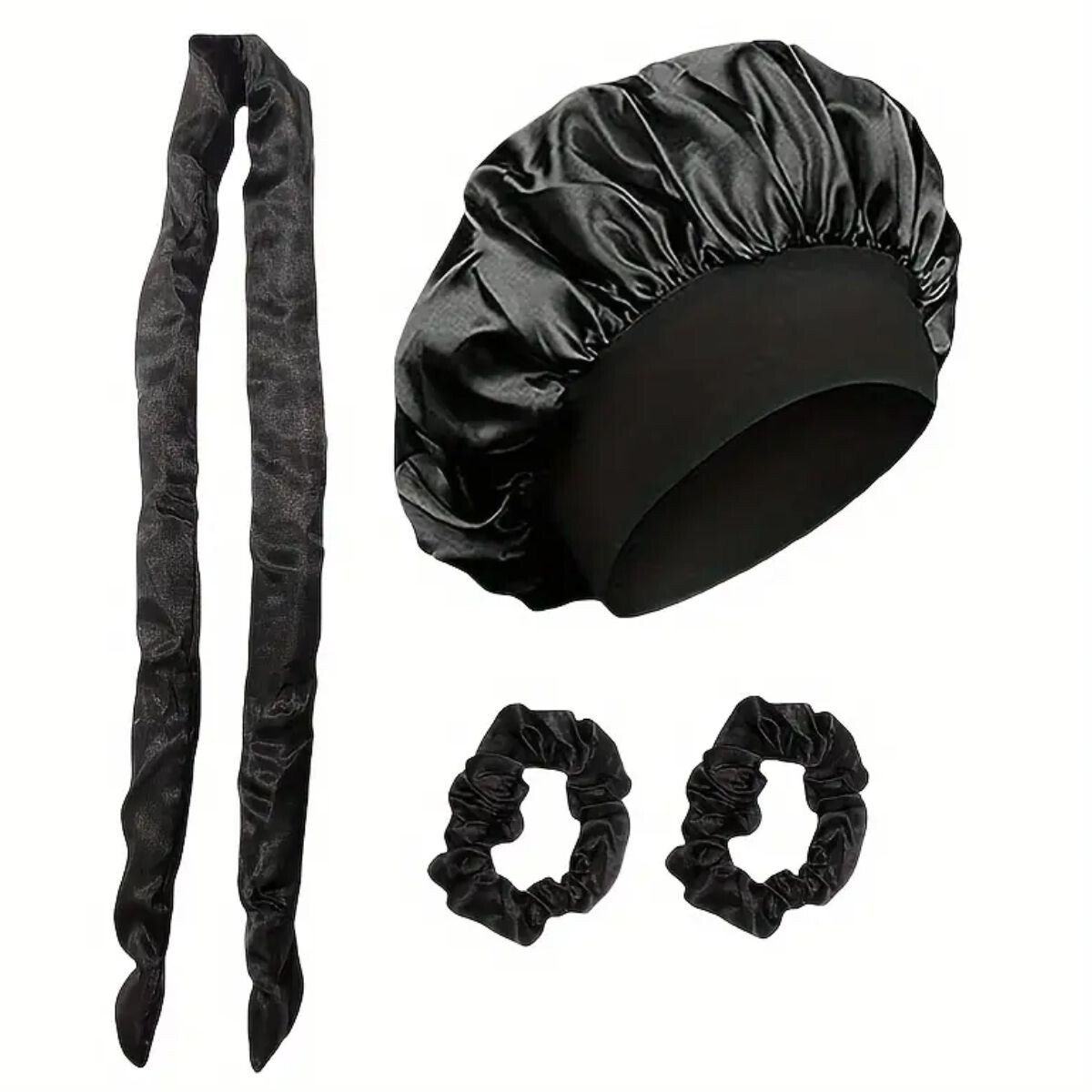 Rizador sin Calor con 2 Moñas Más Gorro de Color - Negro 