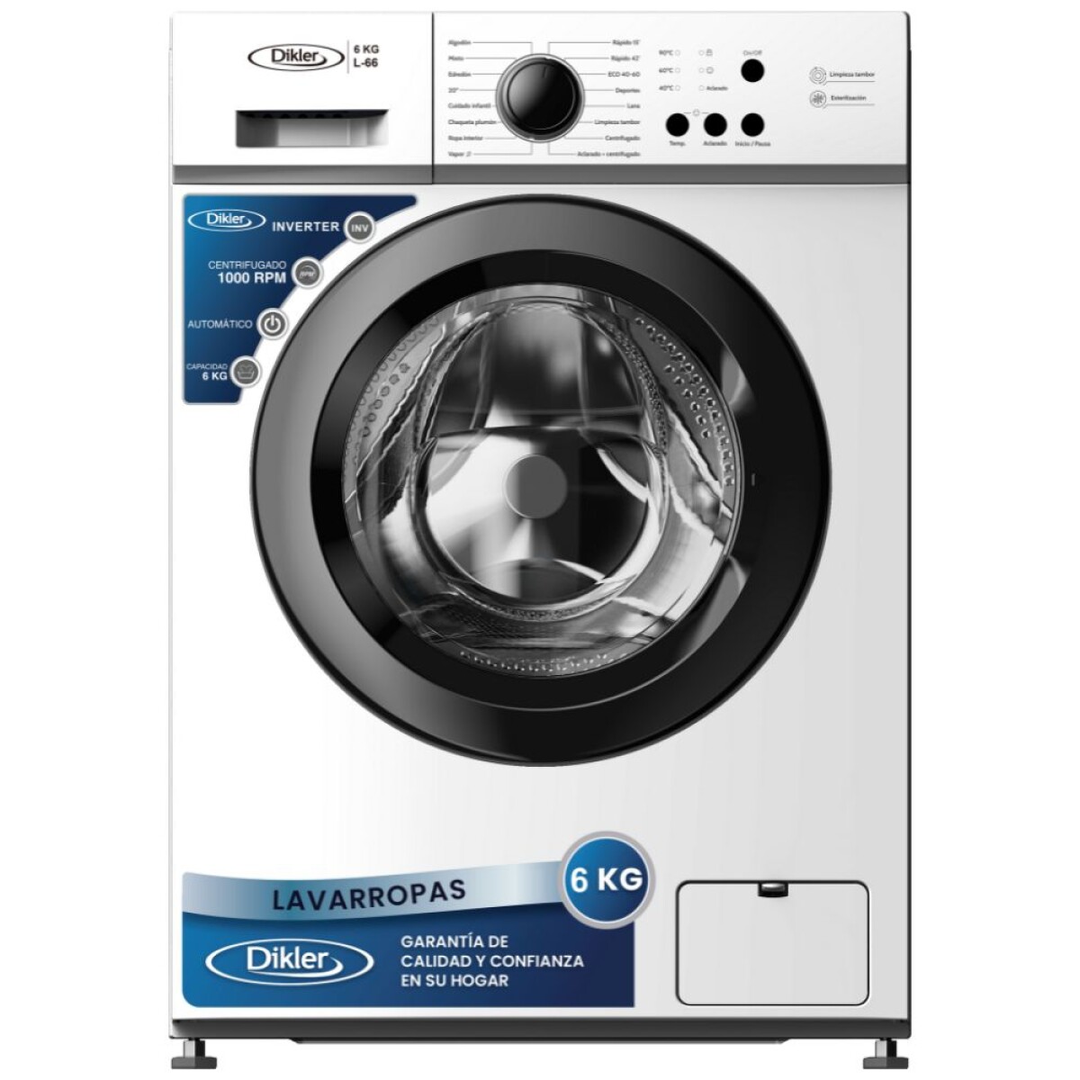 Lavarropas Dikler 6 KG L-66 slim inverter 