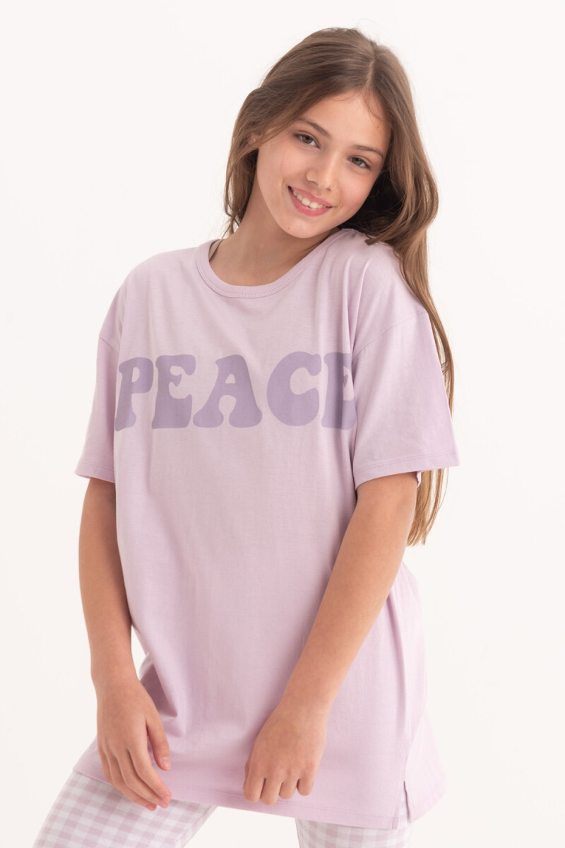 Camiseta manga corta - Peace lila 