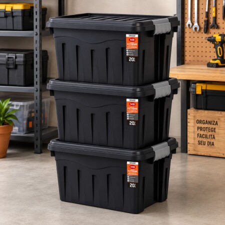 Combo Cajas Organizadoras de 20 litros Reforzadas 3 unidades Combo Cajas Organizadoras de 20 litros Reforzadas 3 unidades