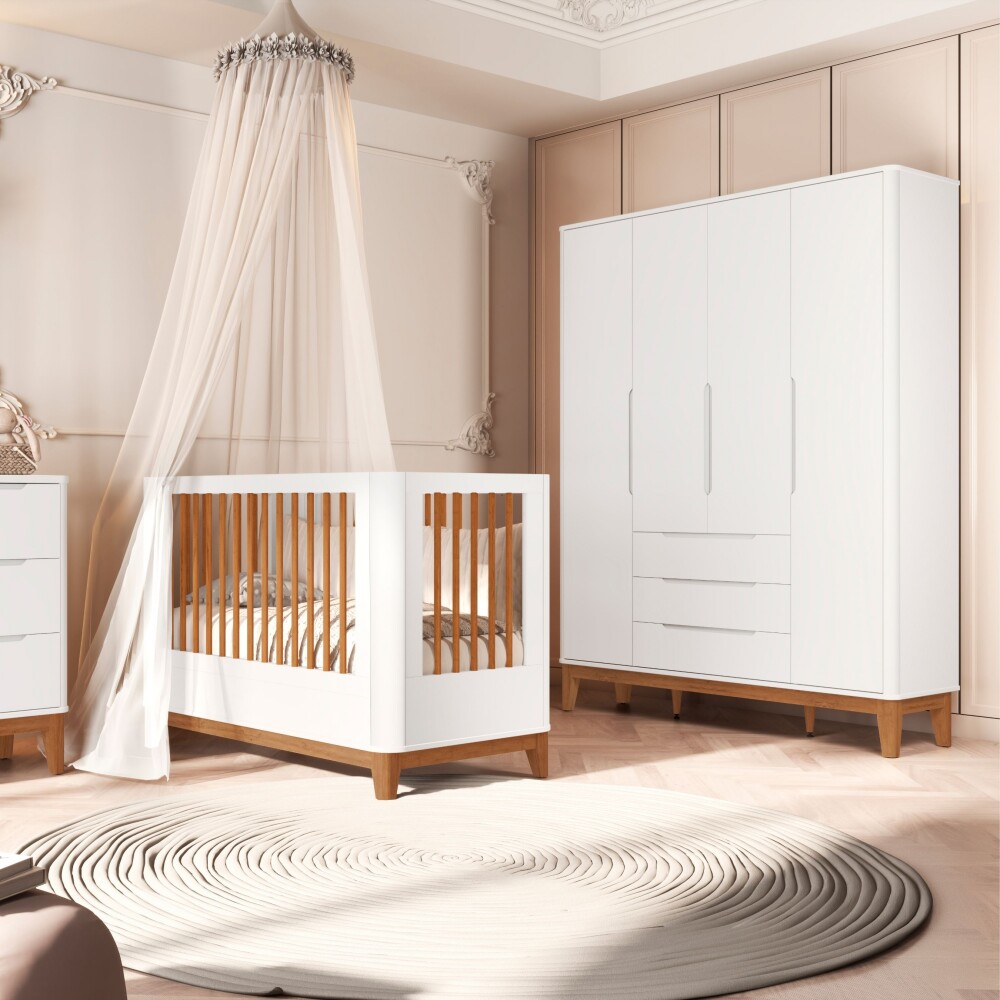 Ropero 4 puertas 3 cajones - Boom Blanco