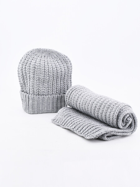 GORRO Y BUFANDA GRIS (V)