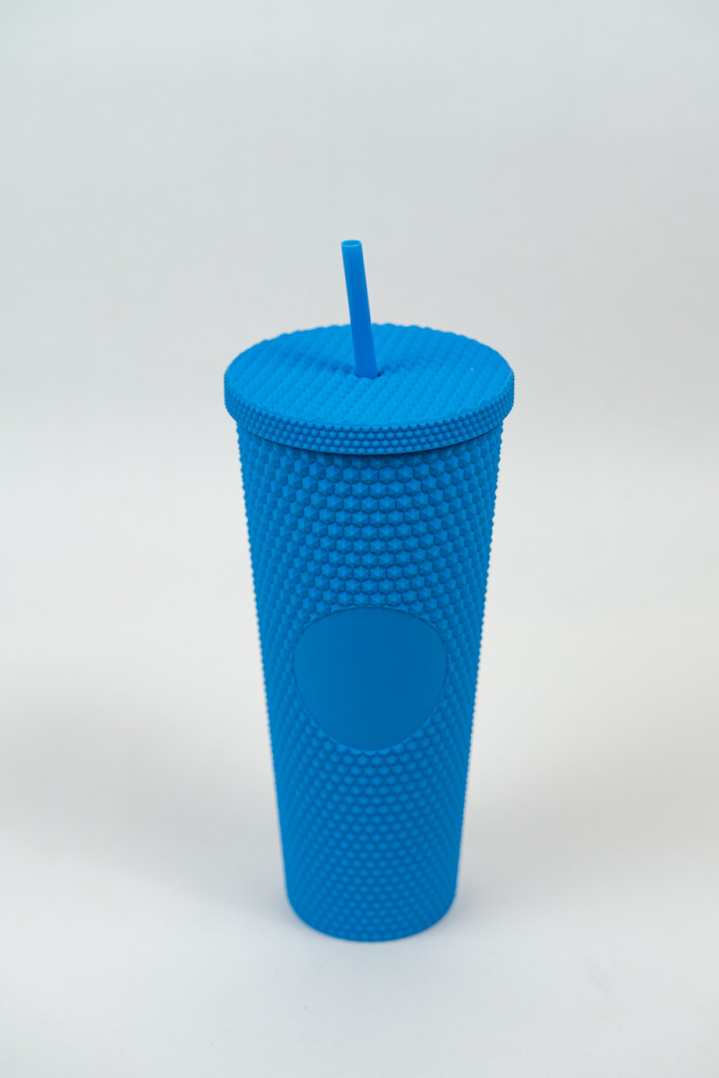 Vaso Con Tapa + Sorbito Vibra - Azul 