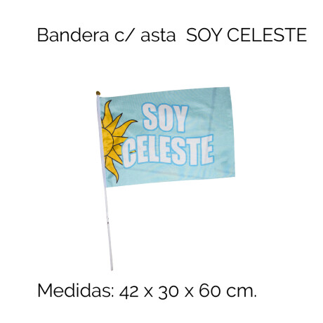 Bandera Con Asta 30 X 45 Cm Soy Celeste 6882 Unica
