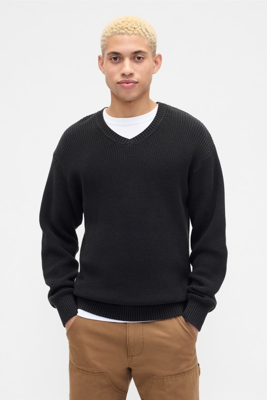 Buzo Cuello V Rib Hombre Moonless Night
