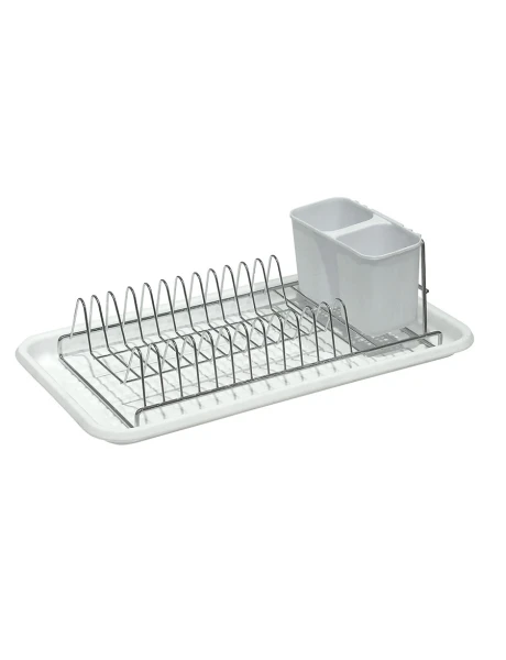 ESCURRIDOR A.CROM C/BANDEJA Y CUB. BLANCO. 44X24X12CM ESCURRIDOR A.CROM C/BANDEJA Y CUB. BLANCO. 44X24X12CM
