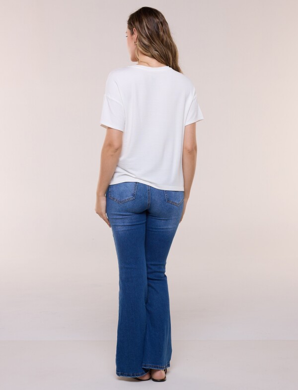 Remera Boxy Hombro Caido BLANCO