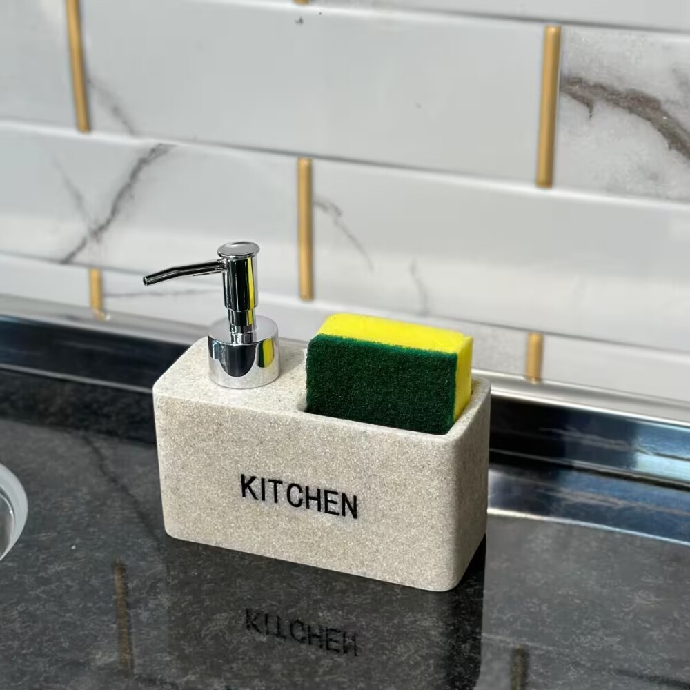 Dispensador de jabón cocina Piedra con esponja Dispensador De Jabón Cocina Piedra Con Esponja