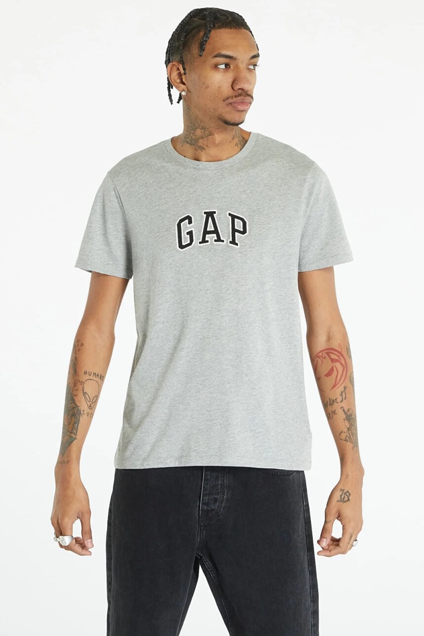 Remera Logo Gap Hombre B10 Grey Heather