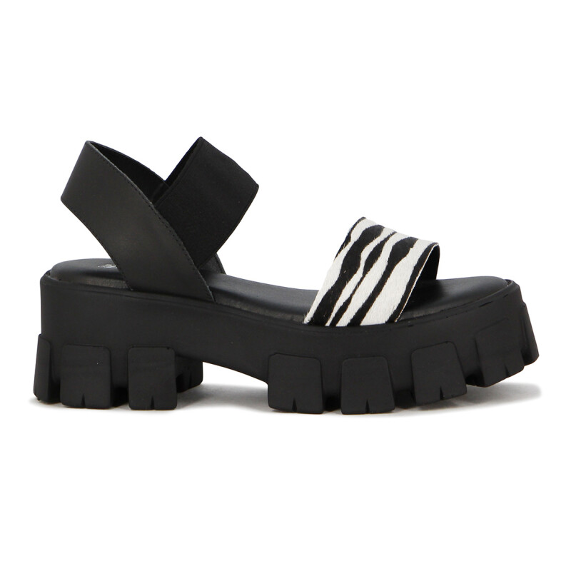 Sandalia Mujer Darkness Plataforma Negro-blanco