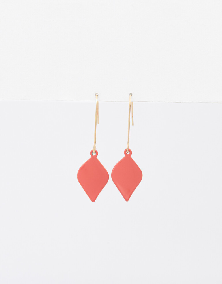 Aros Colgantes Cortos Color Aros Colgantes Corto Chapón - Rojo Cereza