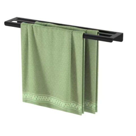 TOALLERO DOBLE 50CM NEGRO MATE Toallero Doble 50cm Negro Mate