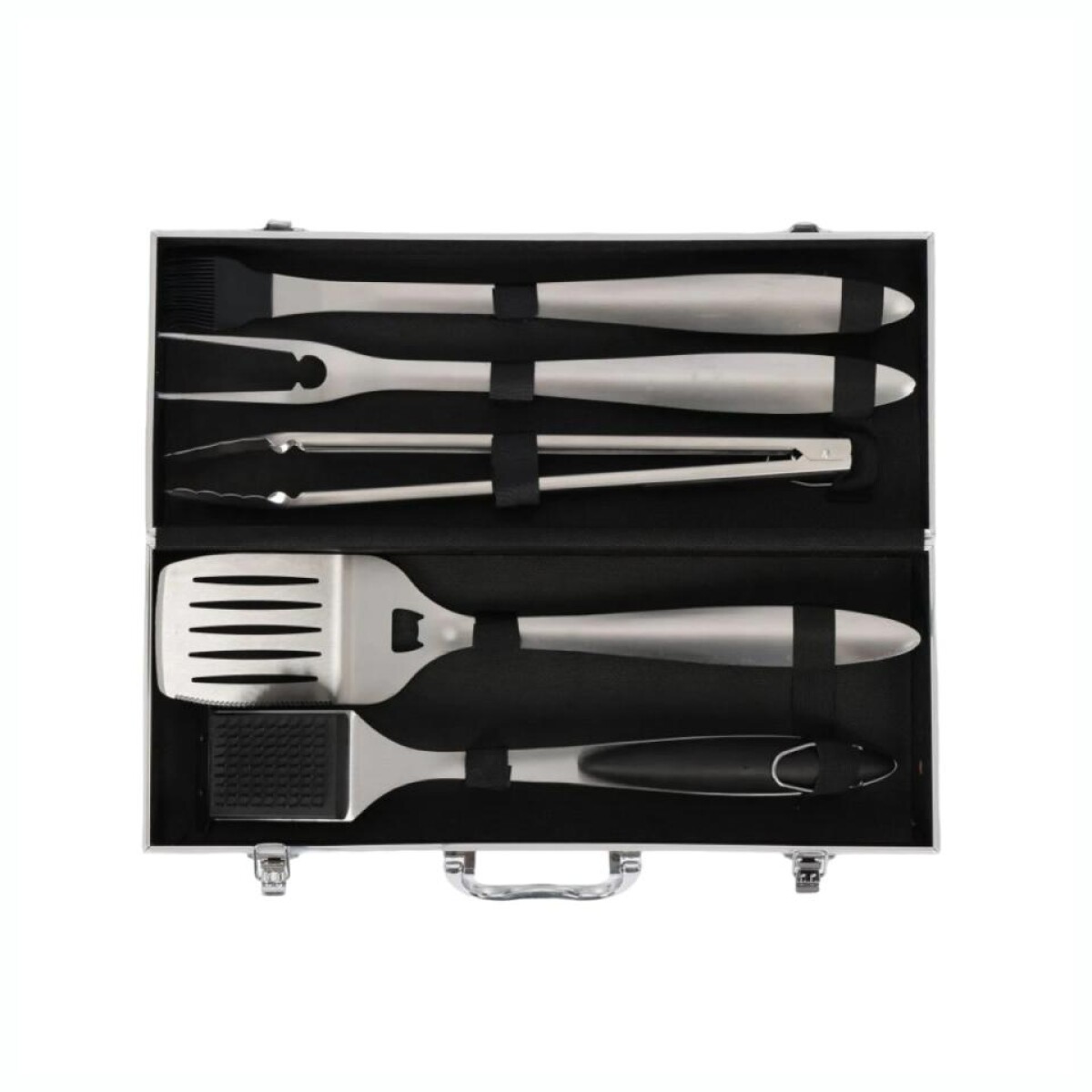 Set De Utensilios FIRE KING DW207 5 Piezas Mango De Acero Con Valija 