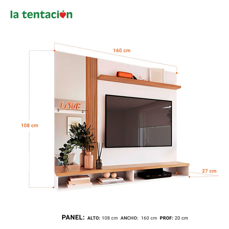 Rack Modular Para Tv Led En Mdp 15mm Hasta 55'' Color Blanco/nogal Rack Modular Para Tv Led En Mdp 15mm Hasta 55'' Color Blanco/nogal