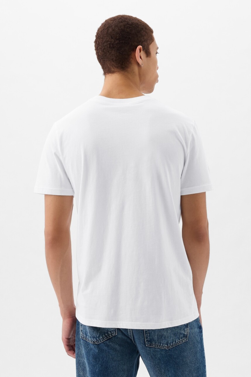 Remera Con Bolsillo Logo Gap Hombre Optic White V6