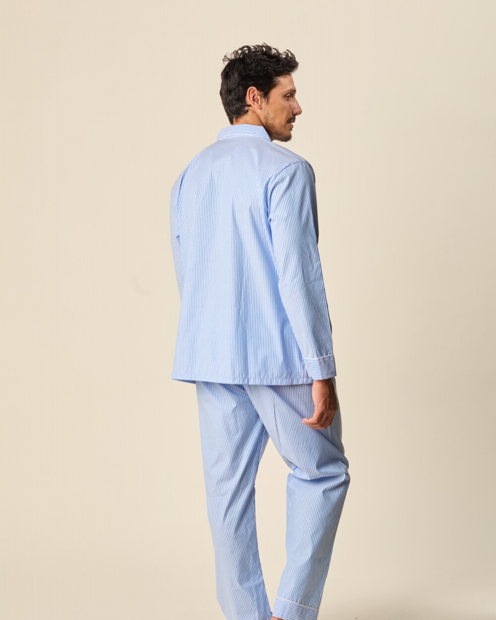 Pijama Algodón Pijama Algodón Celeste Rayas