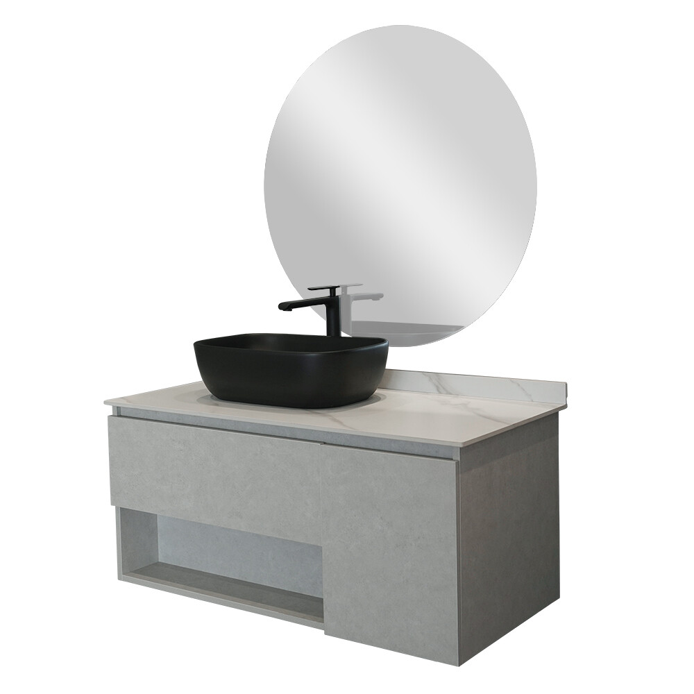 CONJUNTO DE BAÑO HABITARE MODELO SY1045-100 / MUEBLE + BACHA + ESPEJO Conjunto De Baño Habitare Modelo Sy1045-100 / Mueble + Bacha + Espejo