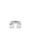 ANILLO BAÑADO EN PLATA DE LEY ACABADO LISO Y FORMA CUADRADA Anillo
