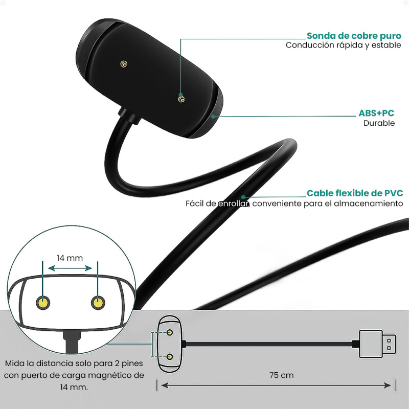 Cable Cargador Usb Smartwatch Amazfit Gts 2 GTS 2 mini y GTS 2e Cable Cargador Usb Smartwatch Amazfit Gts 2 GTS 2 mini y GTS 2e