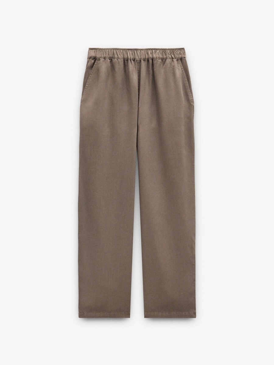 Pantalón Liso 100% Lyocell caqui