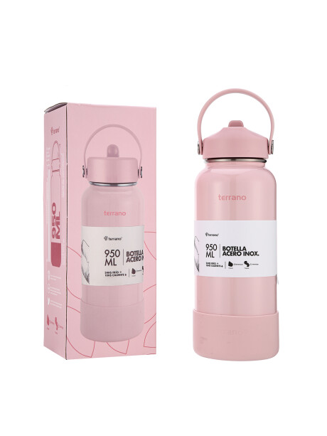 Botella Térmica con Pico 950mL. Rosado Metalizado