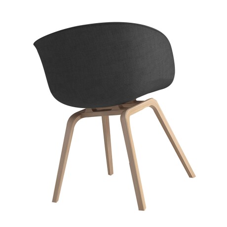 Sillas de comedor Eames con apoyabrazo tapizado Negro