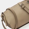 Bandolera Sauvage en cuero graneado Taupe Niquel