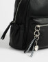 Mochilas Urbanas Color Block Mochila Con Charms - Negro