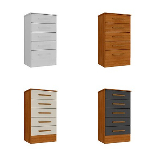 COMODA INEY OVIEDO -0540 -5 Cajones -Blanco/Cedro/Cedro-Onix Sin color