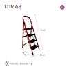 Escalera Tijera 4 Escalones De metal/plastico Rojo/Negro
