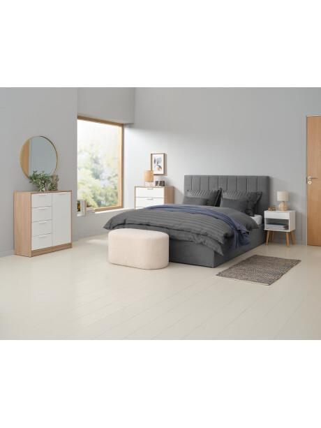 Cómoda JENSLEV 4 cajones 1 puerta color roble/bl Cómoda JENSLEV 4 cajones 1 puerta color roble/bl