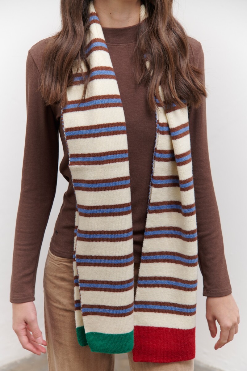 BUFANDA STRIPE NATURAL
