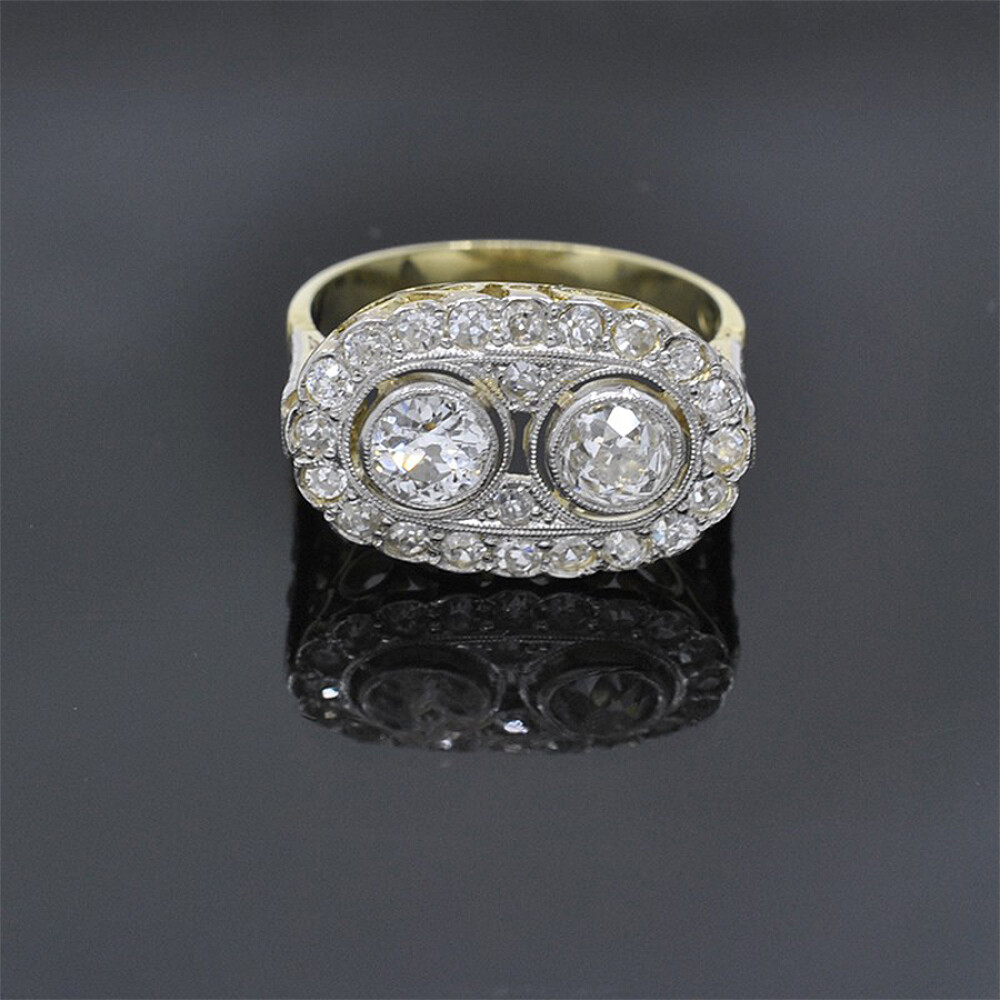 Anillo Antiguo En Oro 18K Y Brillantes Anillo Antiguo En Oro 18K Y Brillantes
