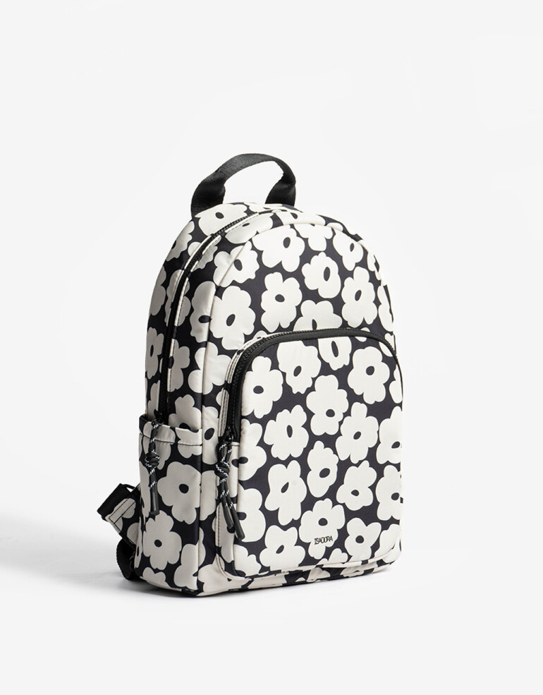 Mochilas Urbanas Nylon Mochila Flores En Material Reciclado - Estampado Flores