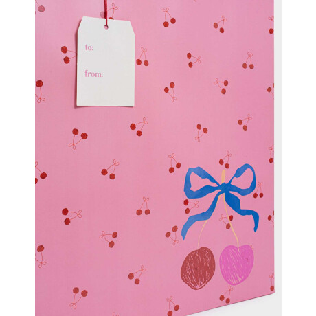 Bolsa De Regalo Xl Con Estampa Rosa Oscuro